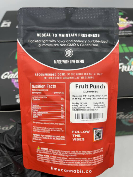 LIME LIVE RESIN GUMMIES – 100MG THC - Image 2