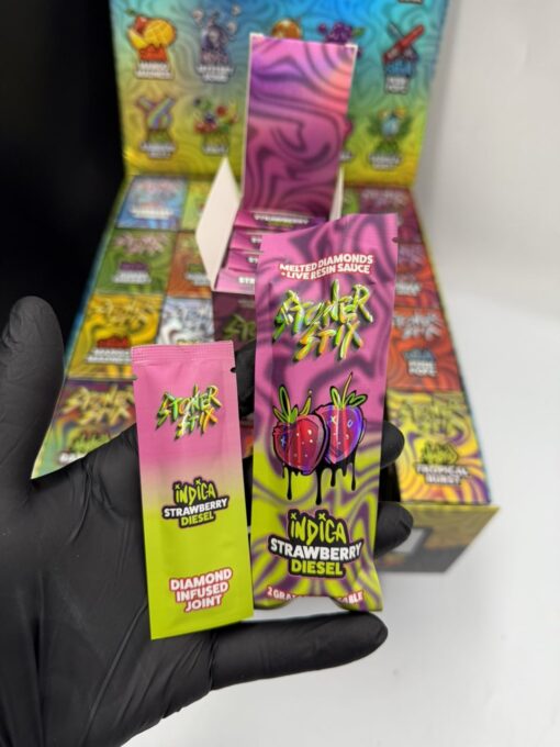 STONER STIX V3 2G DISPOSABLE + PRE ROLL – MELTED DIAMONDS + LIVE RESIN SAUCE - Image 2